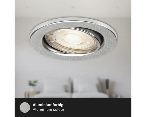 Deckeneinbaustrahler aus Aluminium mit Leuchtmittel