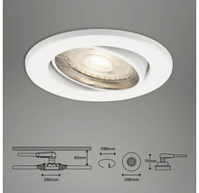 Spot encastrable avec ampoule pivotante et dimensions