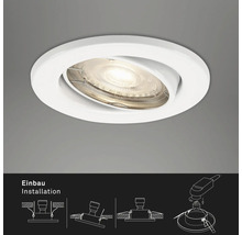 Spot encastrable au plafond avec ampoule pivotante et instructions d''installation