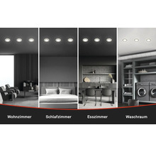Spots encastrés utilisés dans le salon, la chambre, la salle à manger et la buanderie