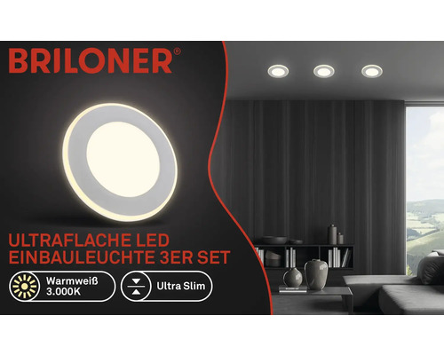Flache LED Einbauleuchte im 3er Set für den Innenbereich