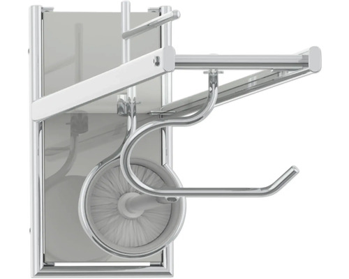 Porte-papier toilette avec brosse WC en métal
