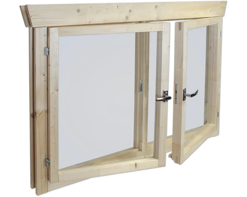 Fenêtre en bois avec vantaux ouverts