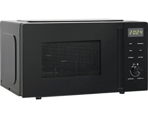 Micro-ondes noir avec affichage numérique et panneau de commande