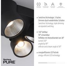 Neuhaus Pure Deckenleuchte mit LED-Technik, dreh- und schwenkbar