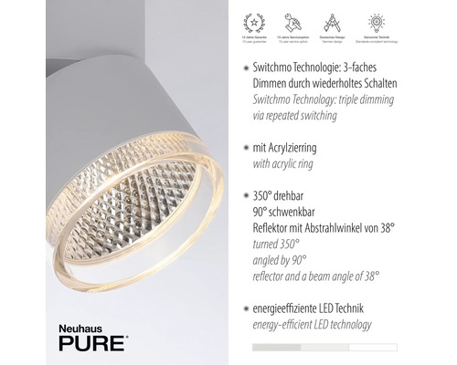 Neuhaus Pure Deckenleuchte mit Acrylring