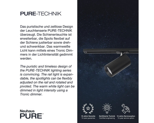 PURE-TECHNIK Schienenleuchte mit drehbarem Strahler