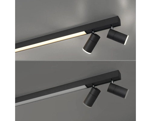 Deckenleuchte mit Strahlern und LED Lichtleiste
