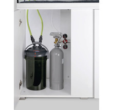 Aquariumunterschrank mit Aussenfilter und CO2-Anlage