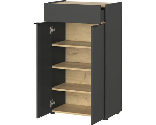 Armoire avec tiroir, portes et étagères