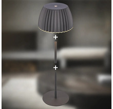 Zerlegte Stehlampe mit Lampenschirm und Fuß