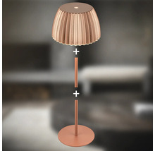 Demontierte Tischleuchte mit Lampenschirm, Ständer und Fuß