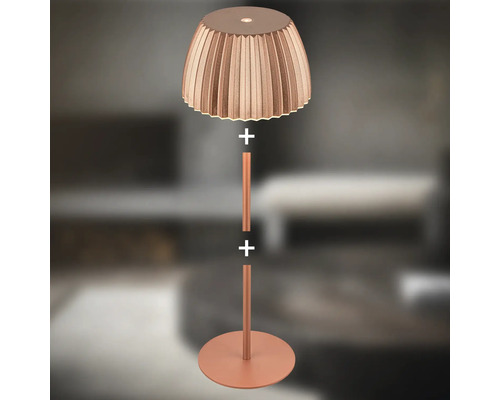 Demontierte Tischleuchte mit Lampenschirm, Ständer und Fuß