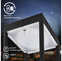 Akkubetriebene Leuchte mit austauschbarer Lichtquelle, Tiefentladungsschutz und USB-C Anschluss
