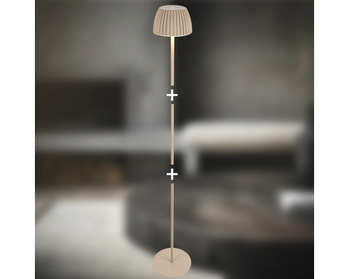 Stehleuchte mit plissiertem Lampenschirm für Innenräume