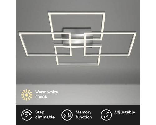 LED Deckenleuchte mit Rahmenförmigem Design, warmweissem Licht, Dimmfunktion und Memory Funktion