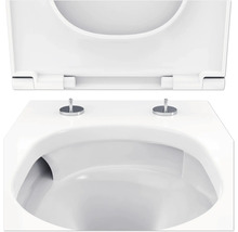 Gros plan de toilettes blanches avec couvercle ouvert