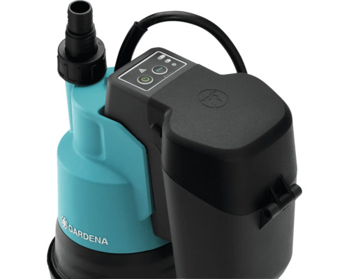 Gardena Schmutzwasser-Tauchpumpe mit Kabel und Bedienelementen.