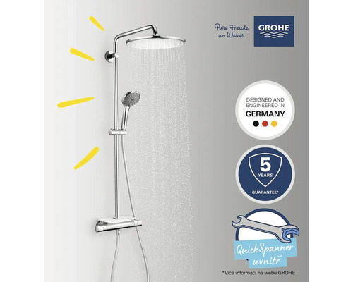 Système de douche avec douche de tête et douchette à main de Grohe