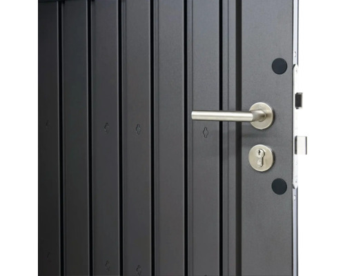 Gros plan d''une porte d''entrée moderne avec poignée et serrure