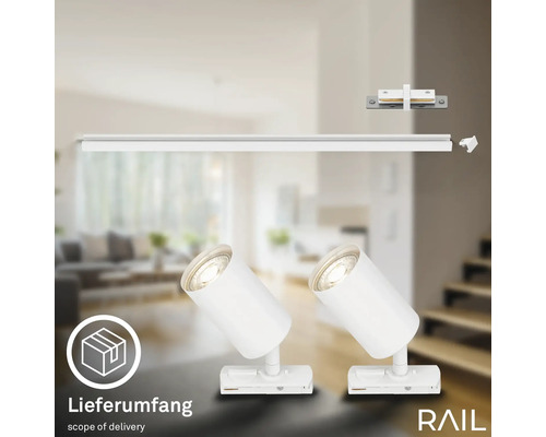 Schienenstrahler mit Zubehör für die Deckenmontage