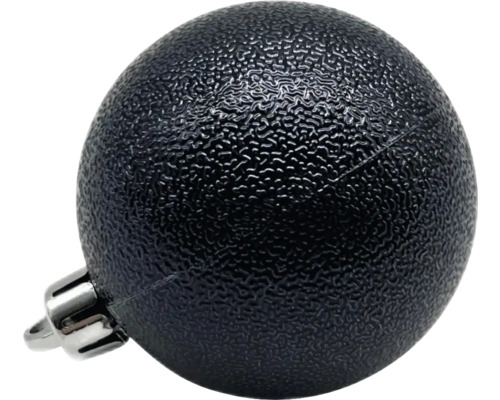 Boule de Noël noire texturée