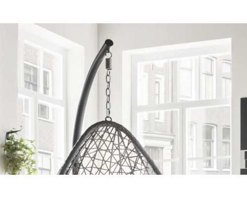 Fauteuil suspendu avec cadre tubulaire en acier et chaîne