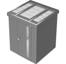 Armoire de jardin avec toit plat, végétation de toit et porte