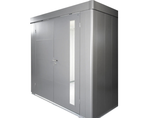 Abri de jardin métallique avec porte et fenêtre