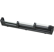 Querschnitt eines schwarzen Aluminiumfensters mit Glas