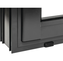 Detailansicht eines Schiebefensters mit Rahmen