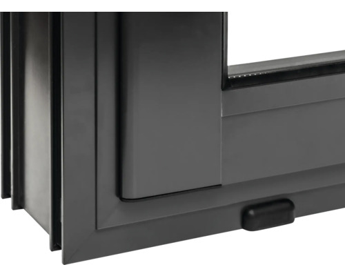 Detailansicht eines Schiebefensters mit Rahmen