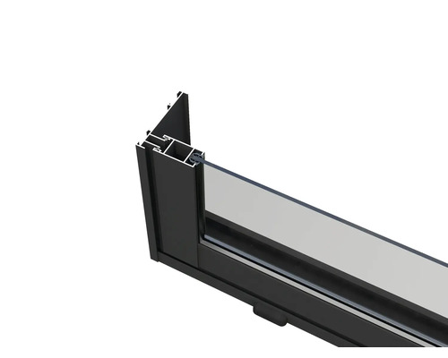 Vue détaillée d''un profilé de fenêtre en aluminium avec verre