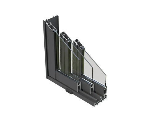 Profilé de fenêtre avec vitrage multiple en coupe transversale