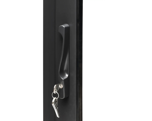 Vue détaillée d''une porte avec poignée et clé