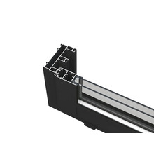 Vue détaillée d''un profilé de fenêtre en aluminium et en verre