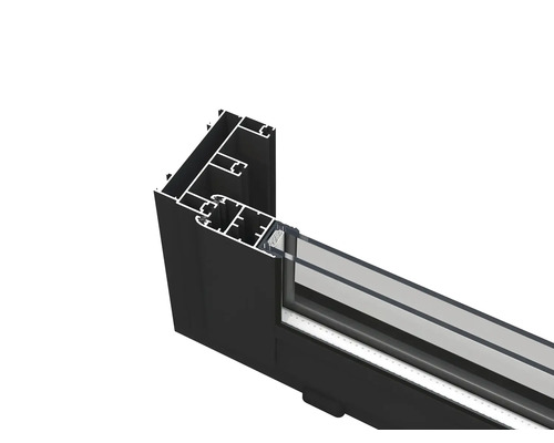 Vue détaillée d''un cadre de fenêtre en aluminium