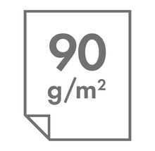 Symbol für Papiergewicht 90 Gramm pro Quadratmeter