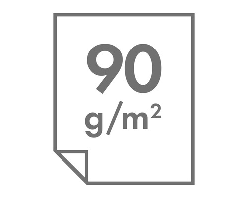 Symbol für Papiergewicht 90 Gramm pro Quadratmeter
