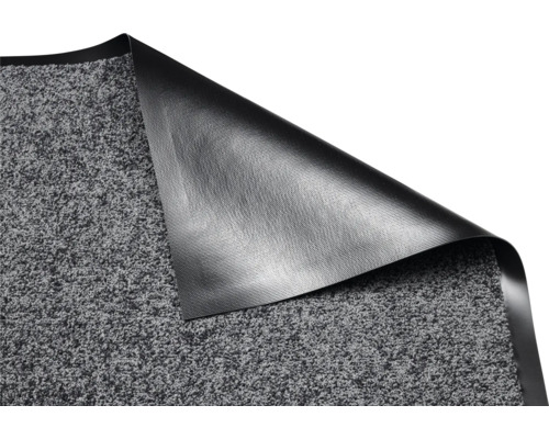 Tapis anti-salissures gris avec surface gaufrée et envers