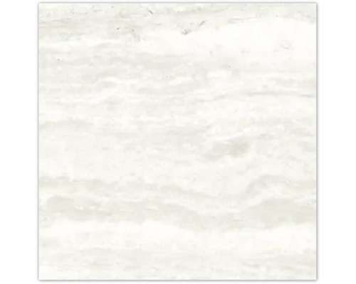 Nahaufnahme einer hellen Travertinfliese mit wellenförmiger Struktur