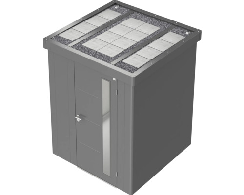 Gartenschrank aus Metall mit Gründach