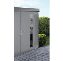 Abri de jardin biohort Neo 4B porte standard 235,5 x 347,5 cm argent métallique