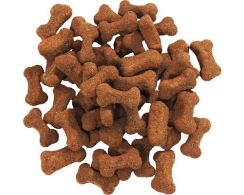 Braunes Hundefutter in Knochenform