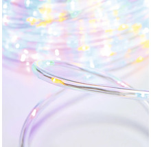 Guirlande lumineuse avec câble transparent et LED blanc chaud
