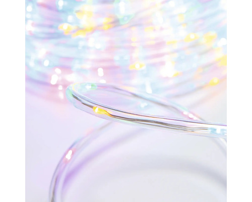 Guirlande lumineuse avec câble transparent et LED blanc chaud