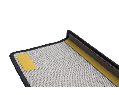 Vue détaillée d''une marche d''escalier avec moquette