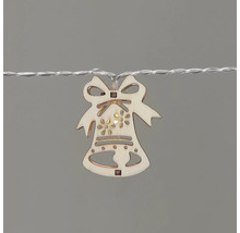 Lichterkette mit Glockenmotiv aus Holz