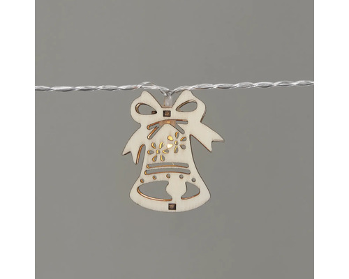 Lichterkette mit Glockenmotiv aus Holz