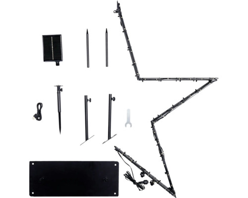 LED Stern Lichterkette mit Solarpanel und Zubehör